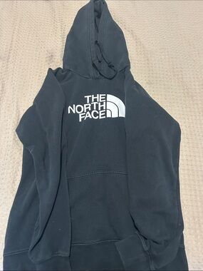 The North Face Black Hoodie with White Logo